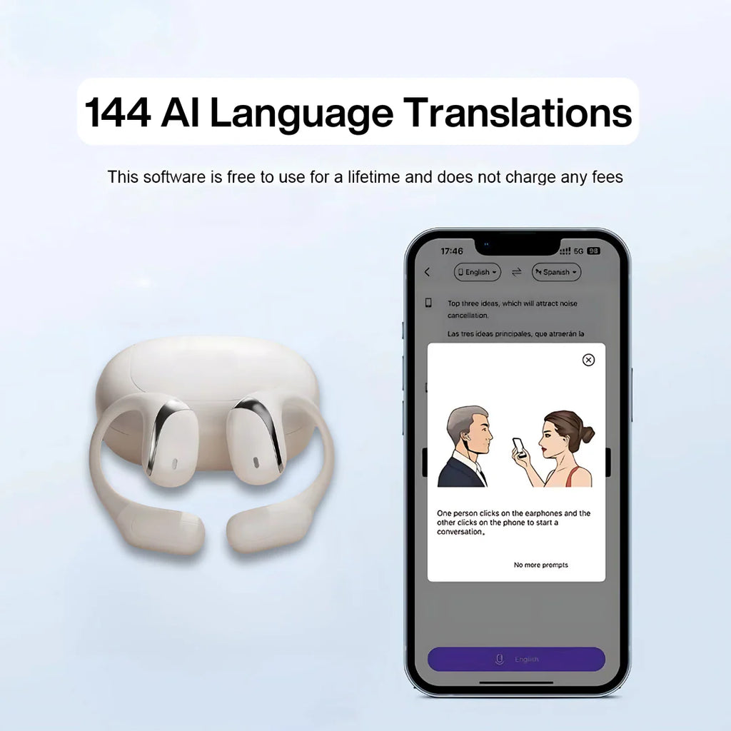 AI Translation Earbuds Real Time, Real Time Translator Headphones with 144 Languages