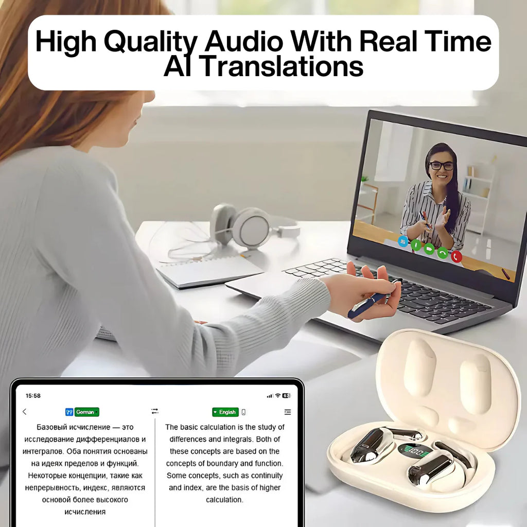 AI Translation Earbuds Real Time, Real Time Translator Headphones with 144 Languages